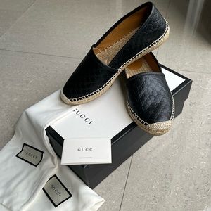 Gucci Leather Espadrilles Microguccissima Soft